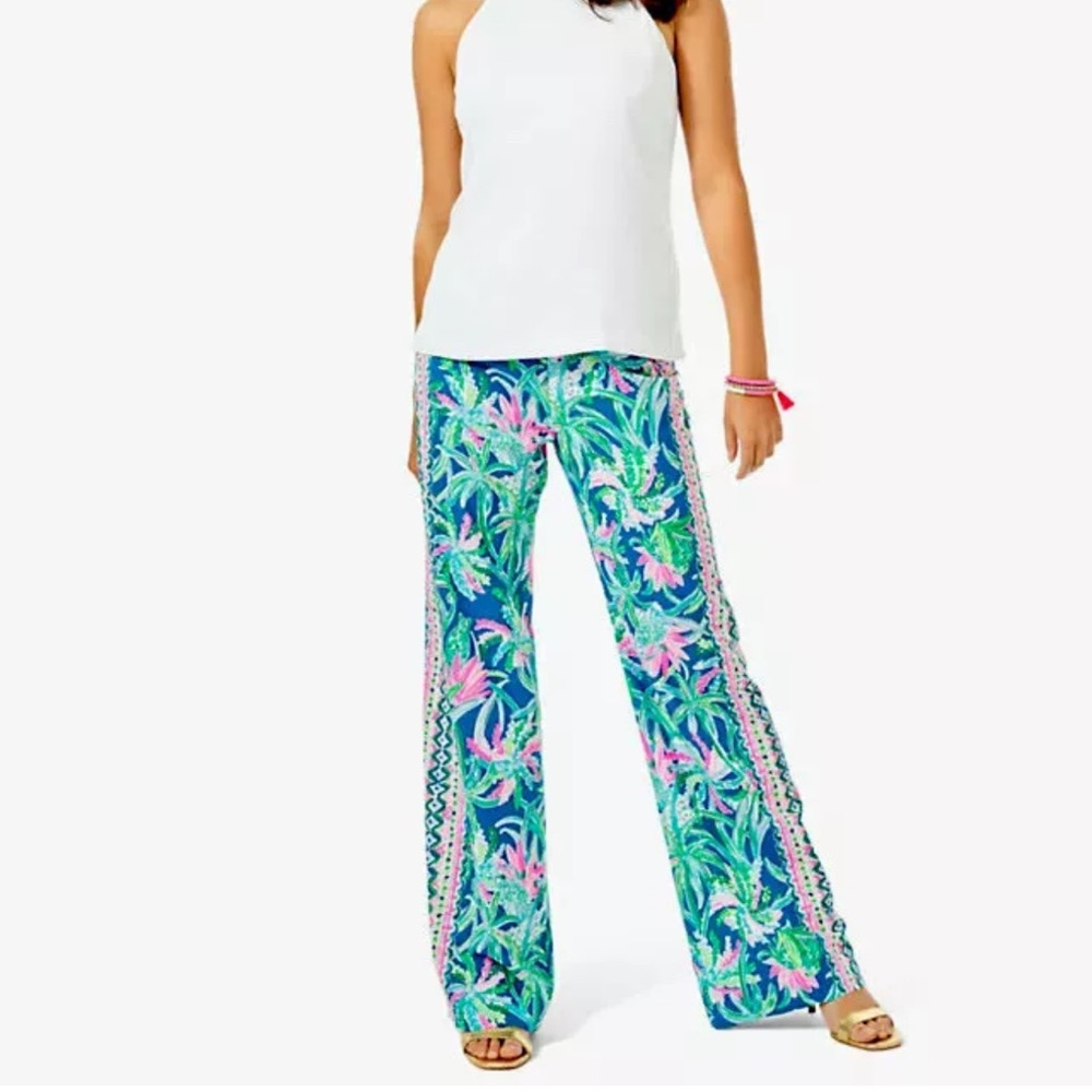 NWT Lilly Pulitzer Vibrant Floral Palazzo Pants